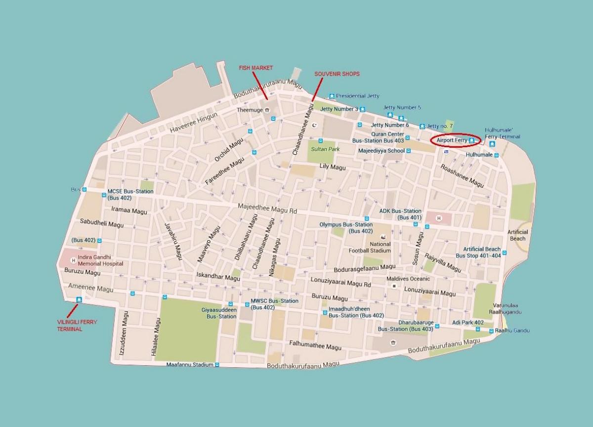 peta dari laki-laki kota maldives