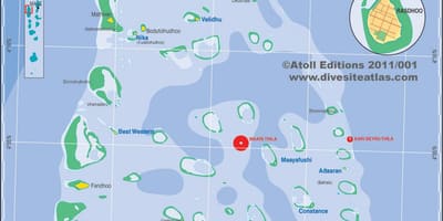 Peta dari ari atoll, maladewa