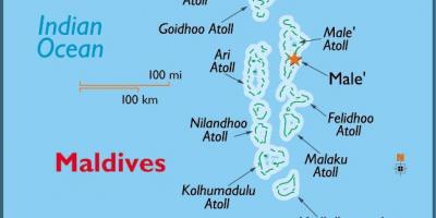 Baa atoll, maladewa peta
